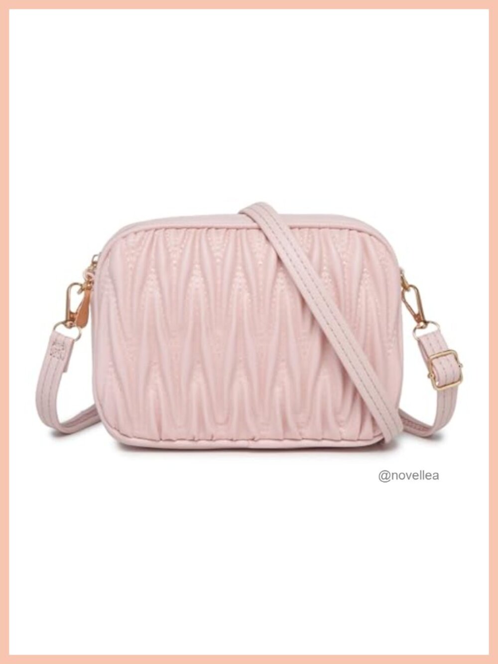 Quilted Crossbody Bag Faux Leather Lightweight Shoulder Purse with Adjustable